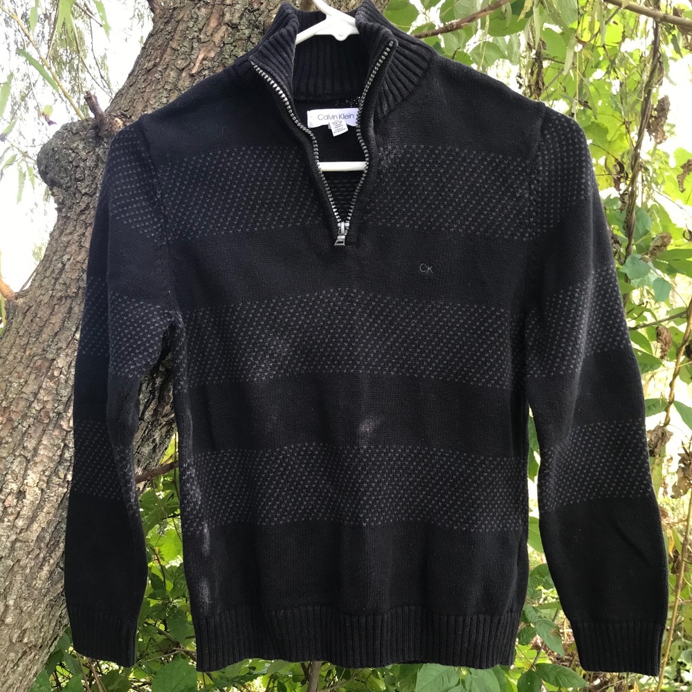 🎃EUC 100% Cotton Calvin Klein 1/4 Zip Pull Over Sweater